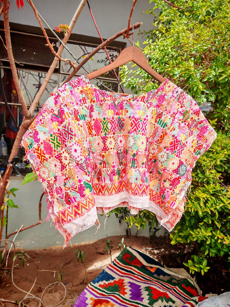 Pink Coban huipil for April