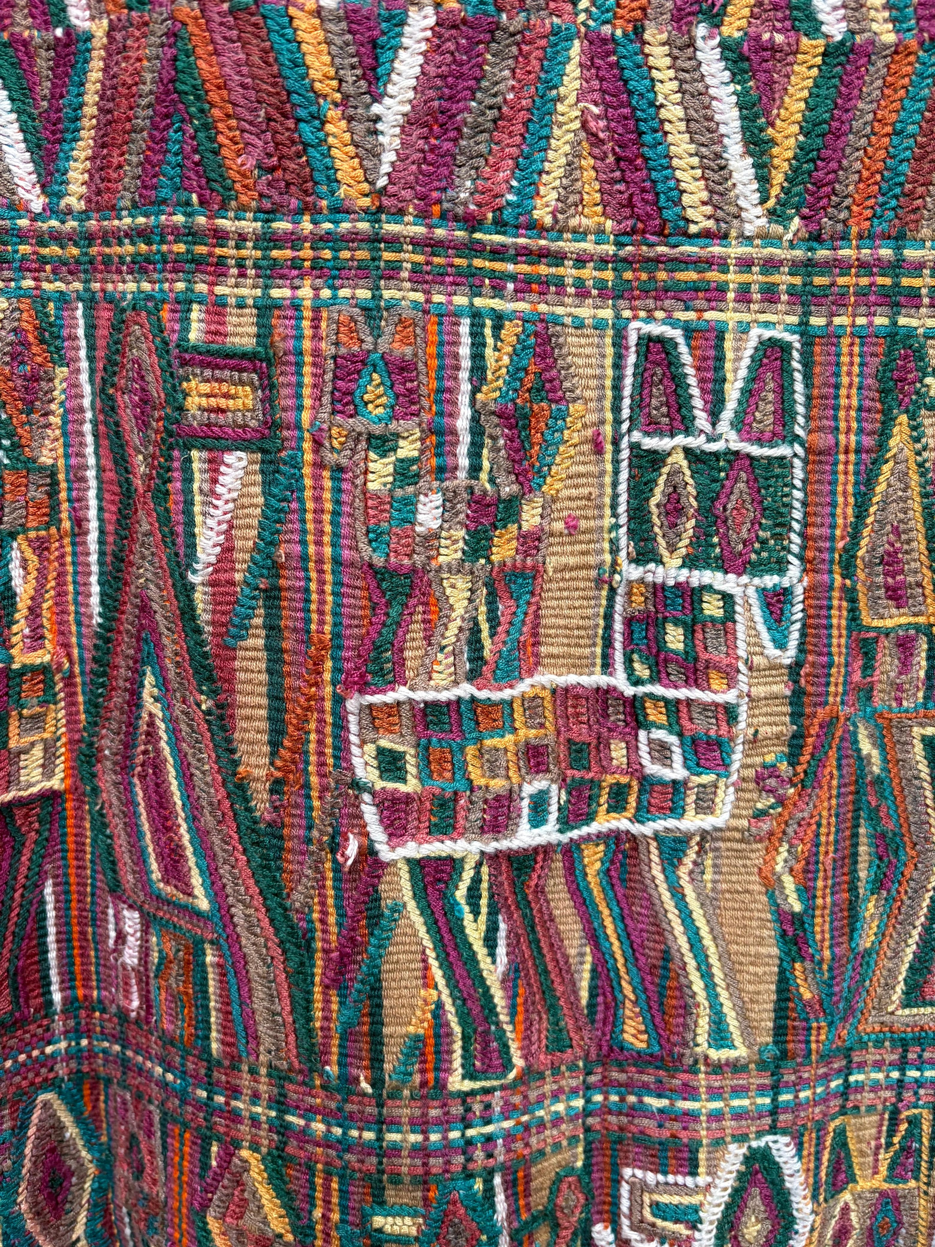 (Reservado para Anne) Huipil de Cobán pastel y tzute de Nebaj