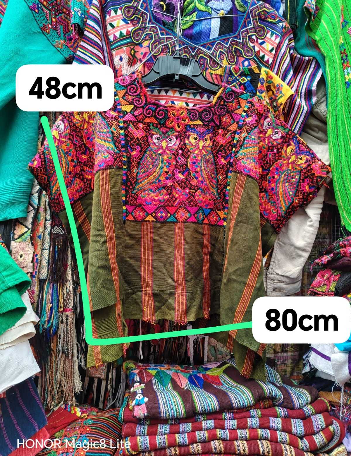 Pink owls Chichicastenango huipil #4-126
