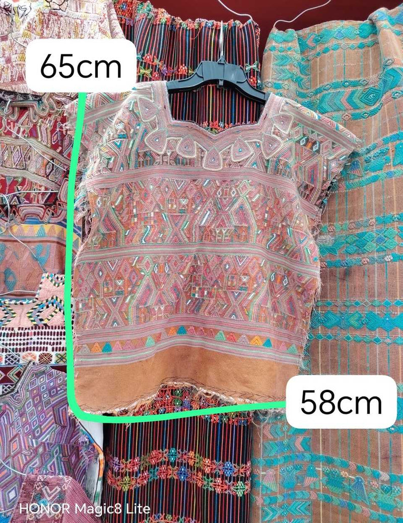Pink and brown Nebaj huipil #5-129