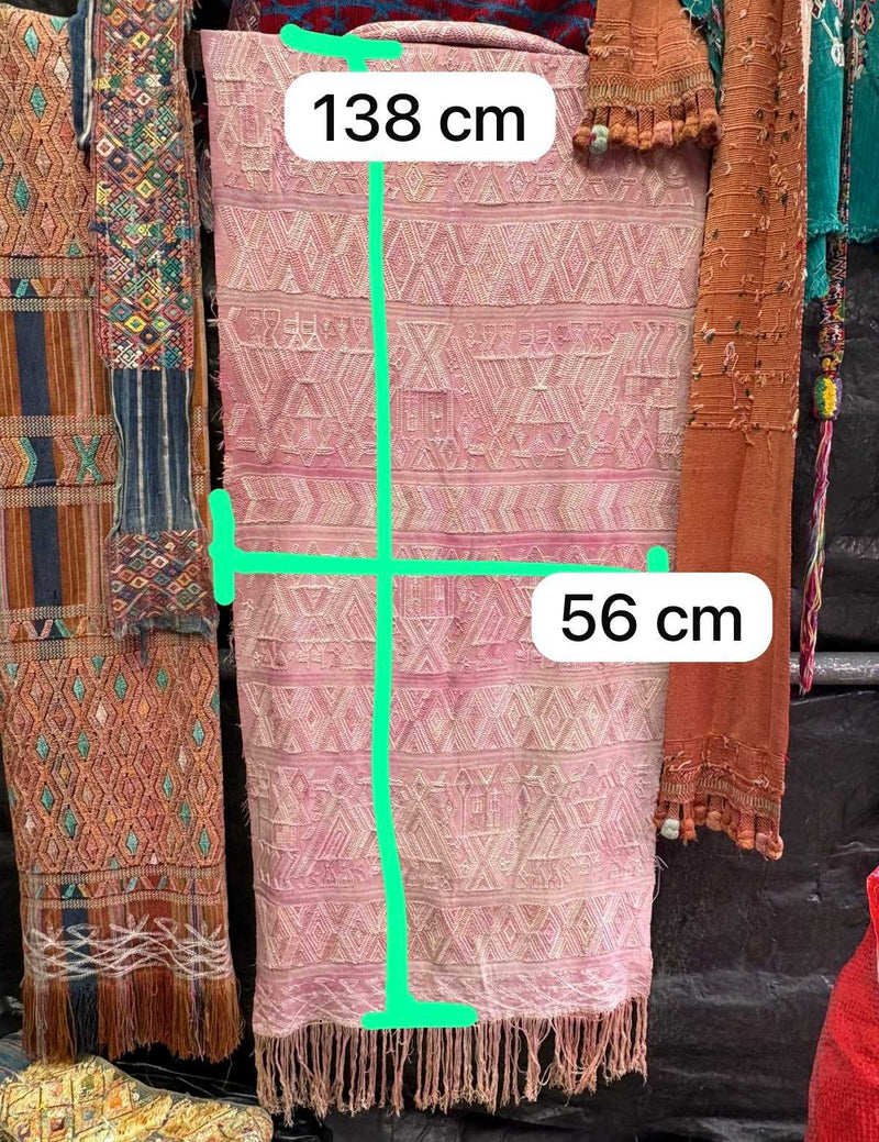 Faded pink Nebaj tzute #4-53