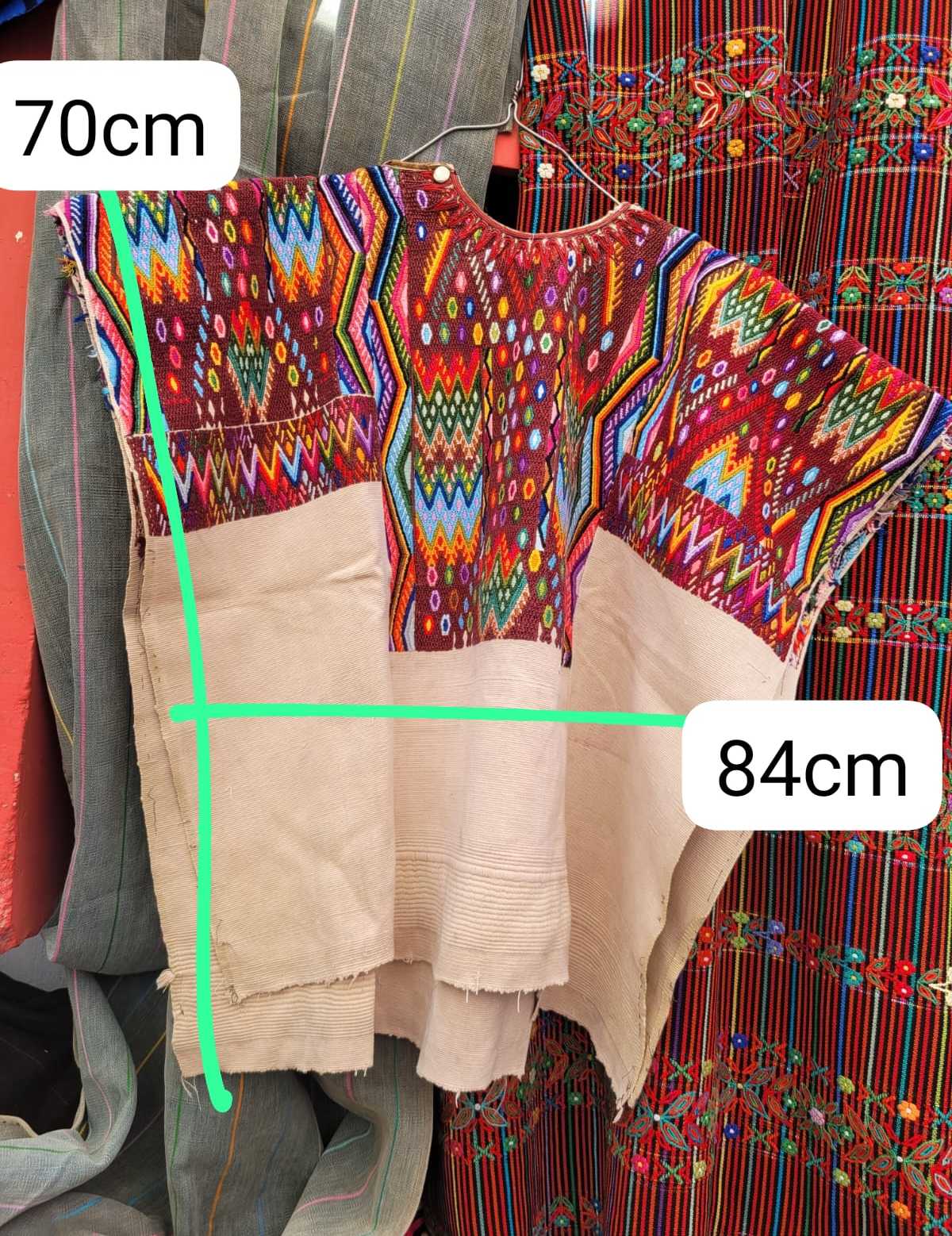 Brown and oatmeal Chichicastenango huipil #3-8