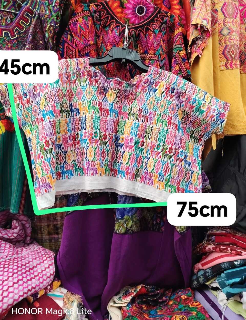 Colourful on white Coban huipil #4-256