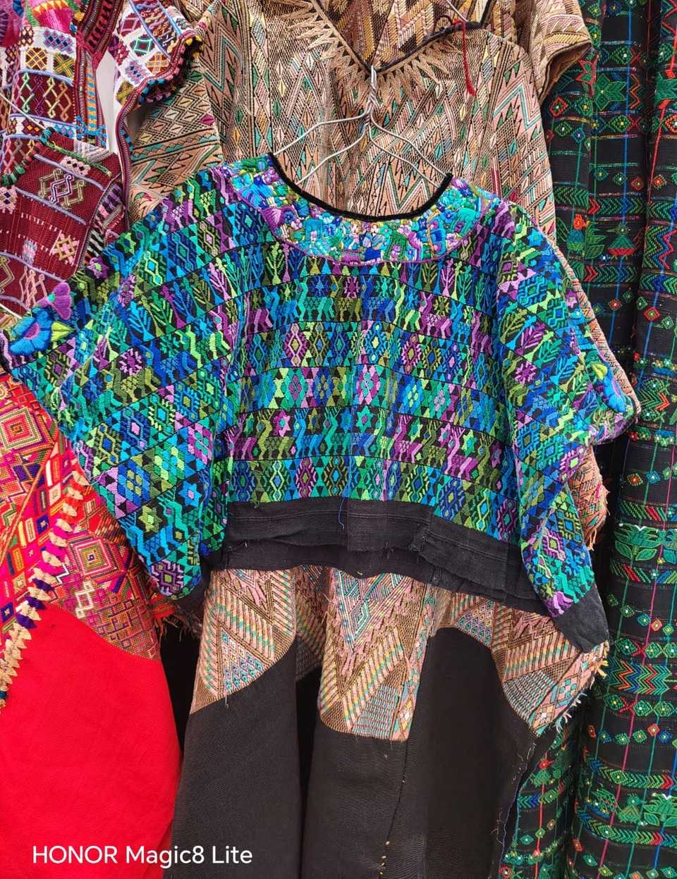 Jewel toned Coban huipil #5-418