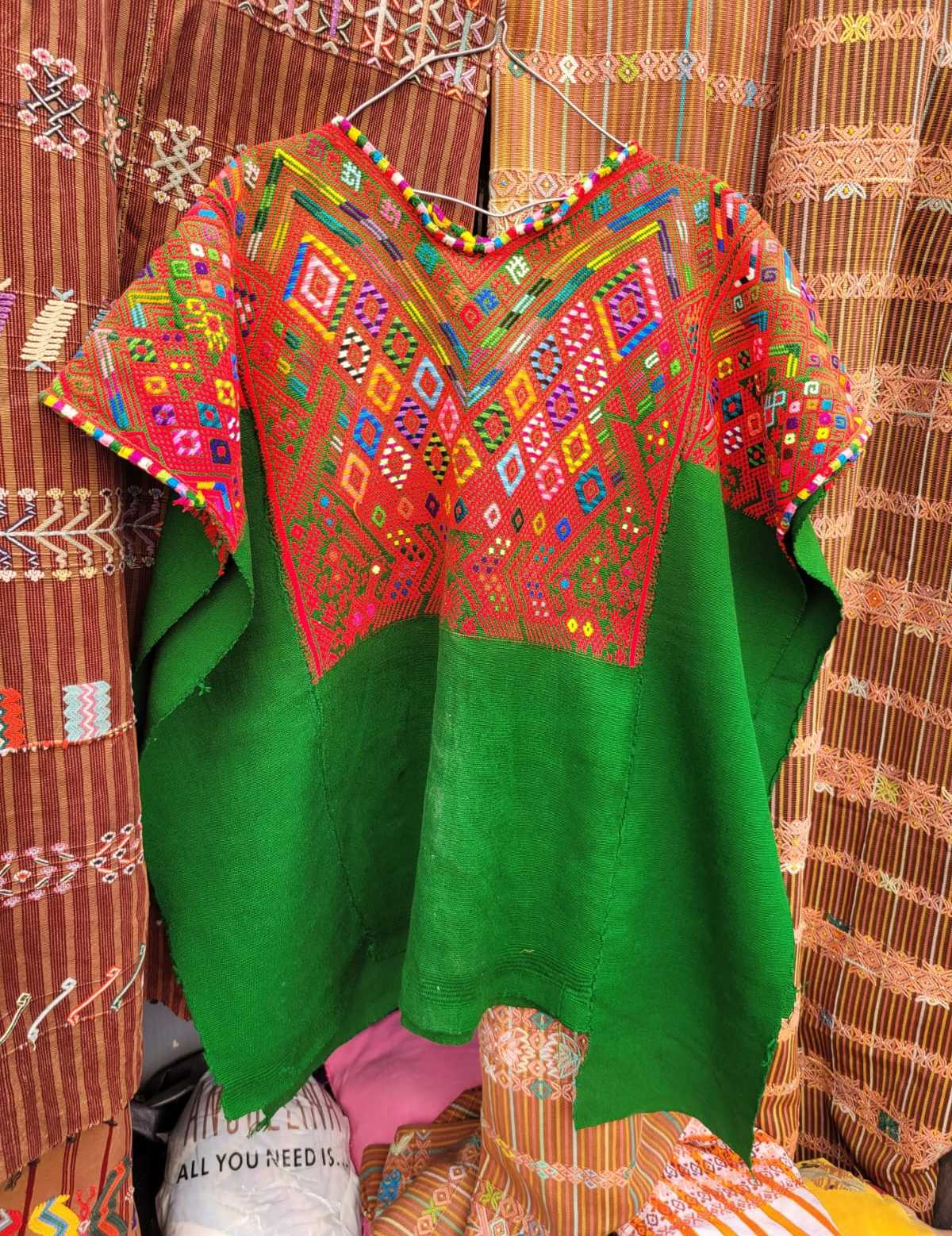 Red and green Chichi huipil #2-75