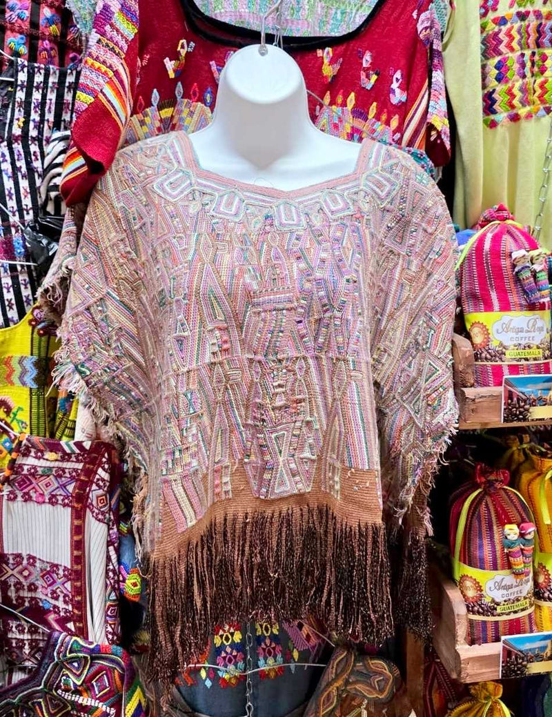 Pink on clay Nebaj huipil #6-131