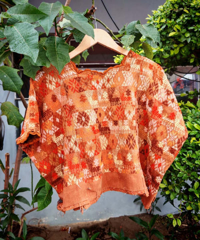 Vintage Guatemalan huipil with handwoven Mayan embroidery