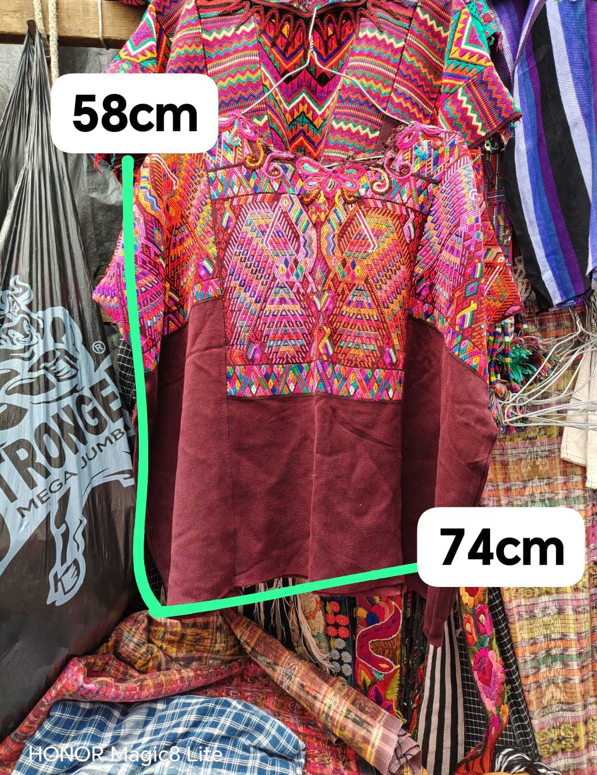 Burgundy geometric Chichicastenango huipil #4-57