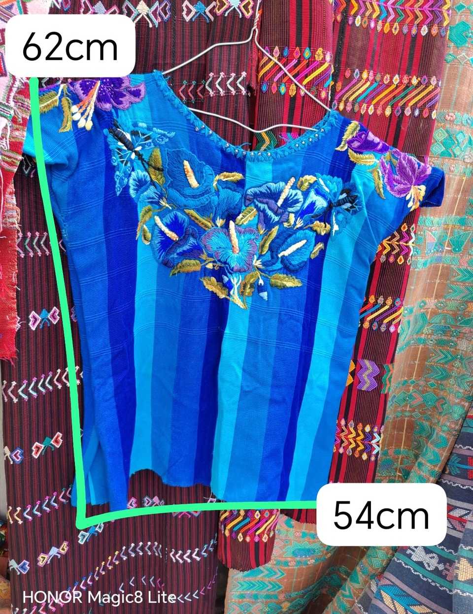 Blue floral Santiago huipil #5-312
