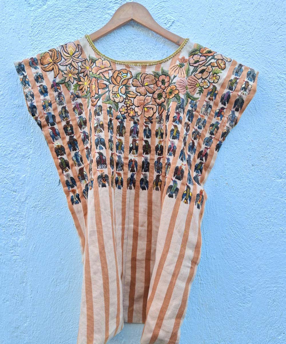 Brown and Beige Santiago Huipil