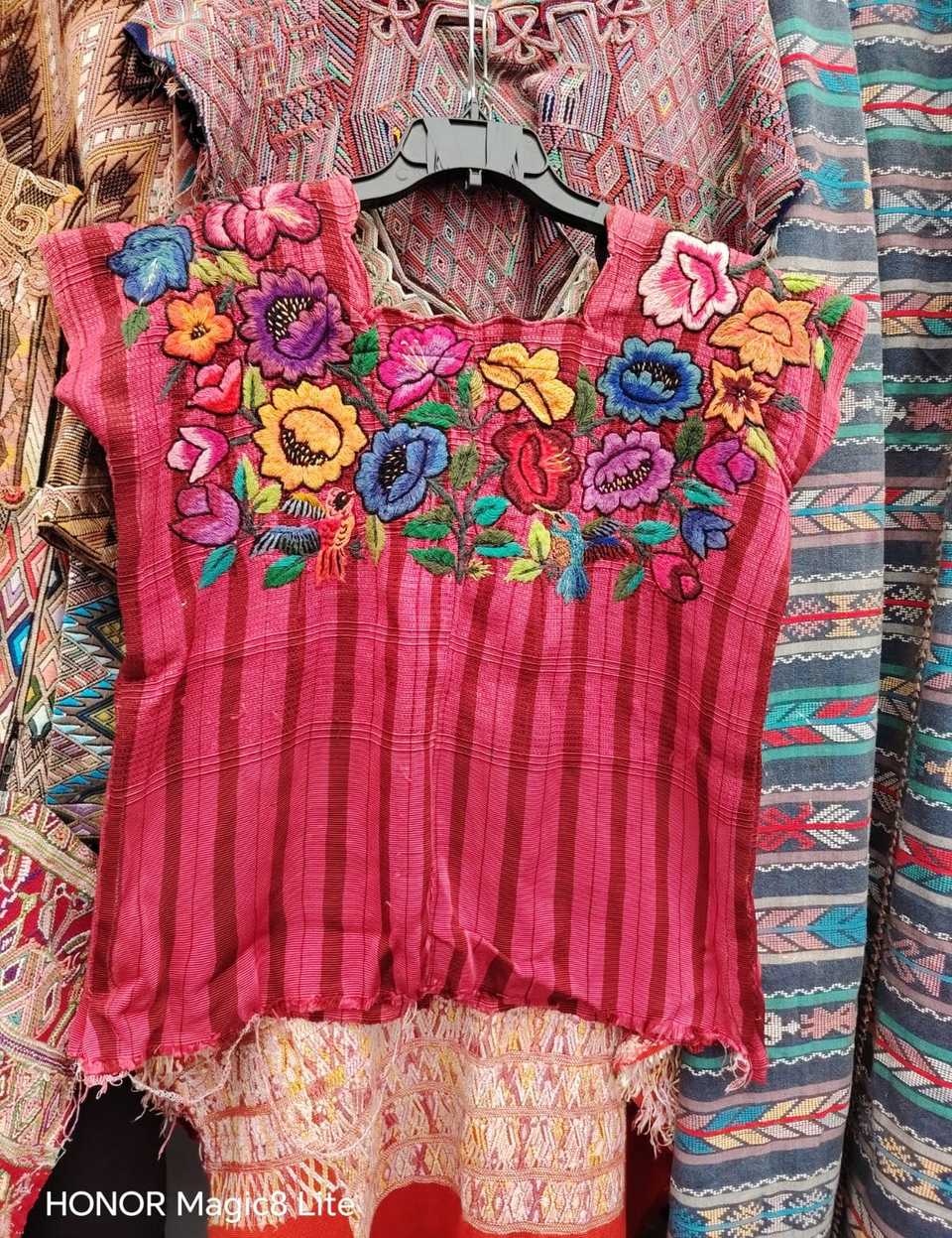 Pink floral Santiago huipil #4-323