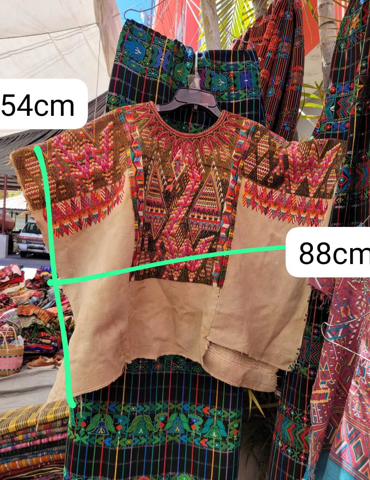 Brown and fawn Chichicastenango huipil #3-47