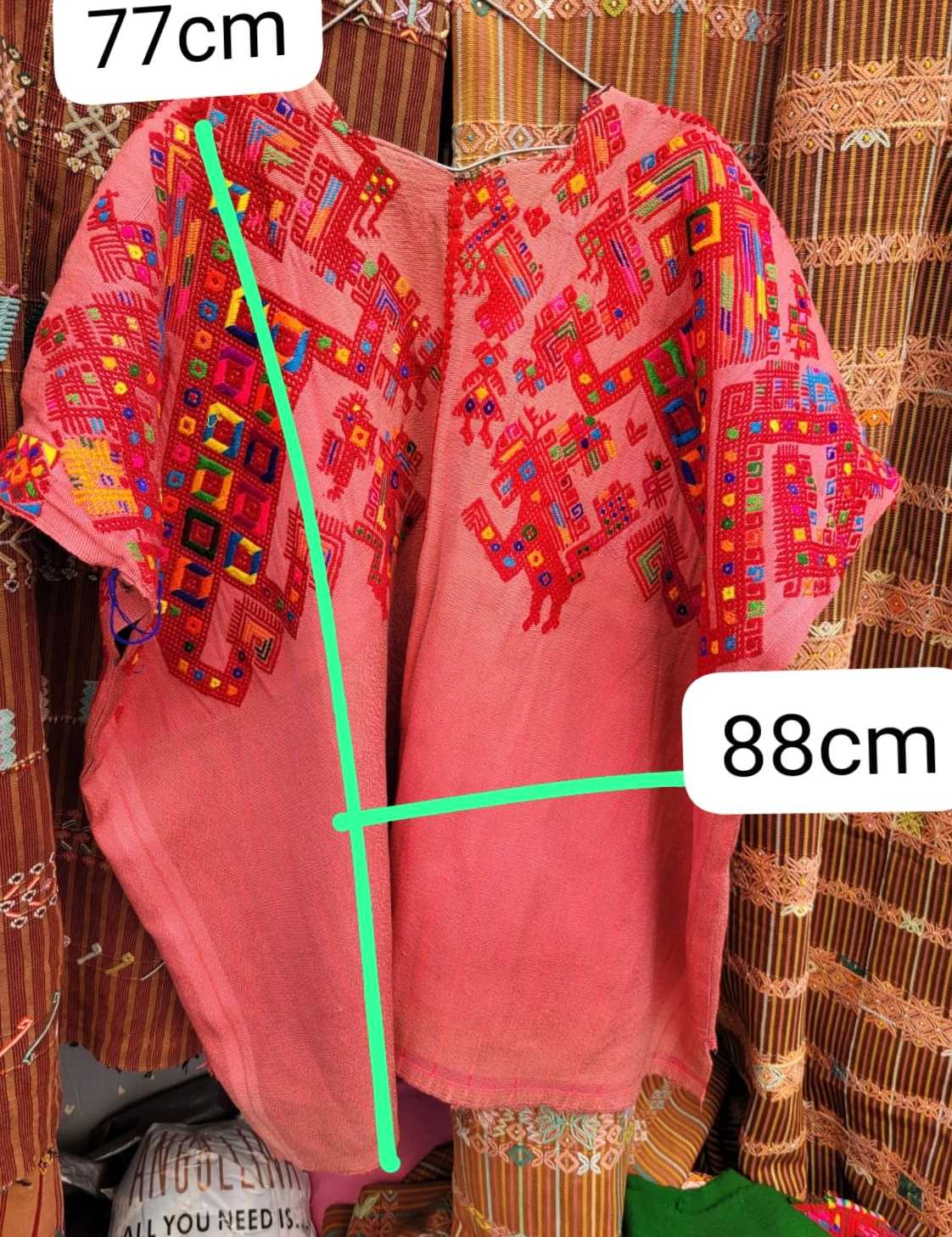 (Reserved for Kate) Hot pink Nahuala huipil #2-74