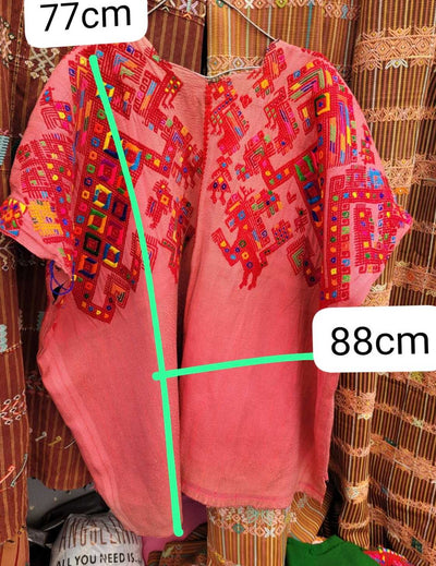 (Reserved for Kate) Hot pink Nahuala huipil #2-74