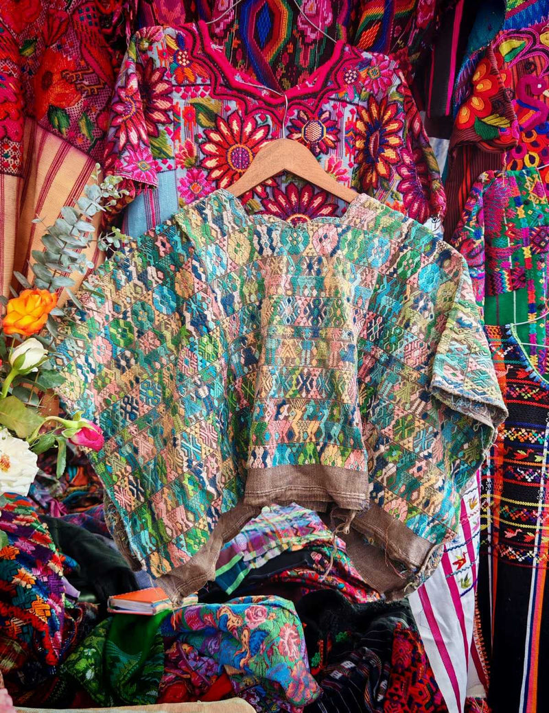 (Reserved for April) Colorful Coban huipil #6-20
