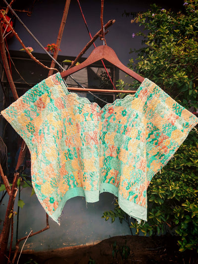 Blue green yellow Coban huipil (Reserved for April)