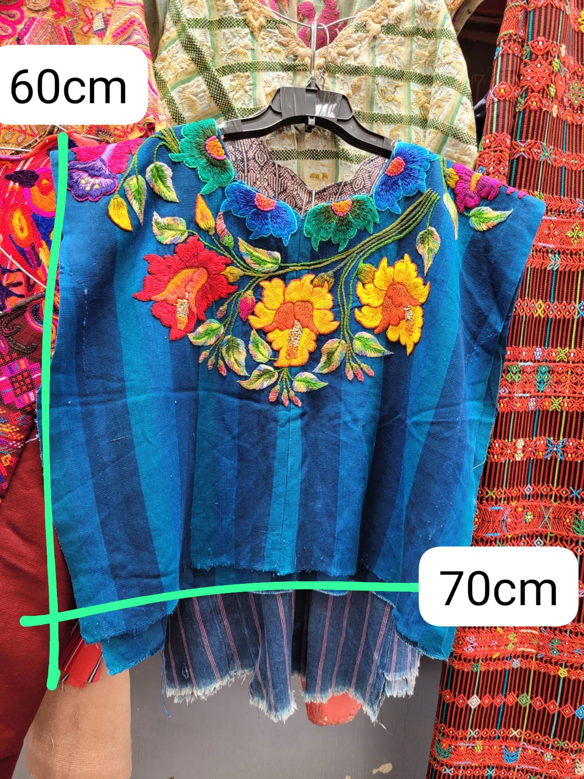 Blue and yellow Santiago huipil (Reserved for Sarah)