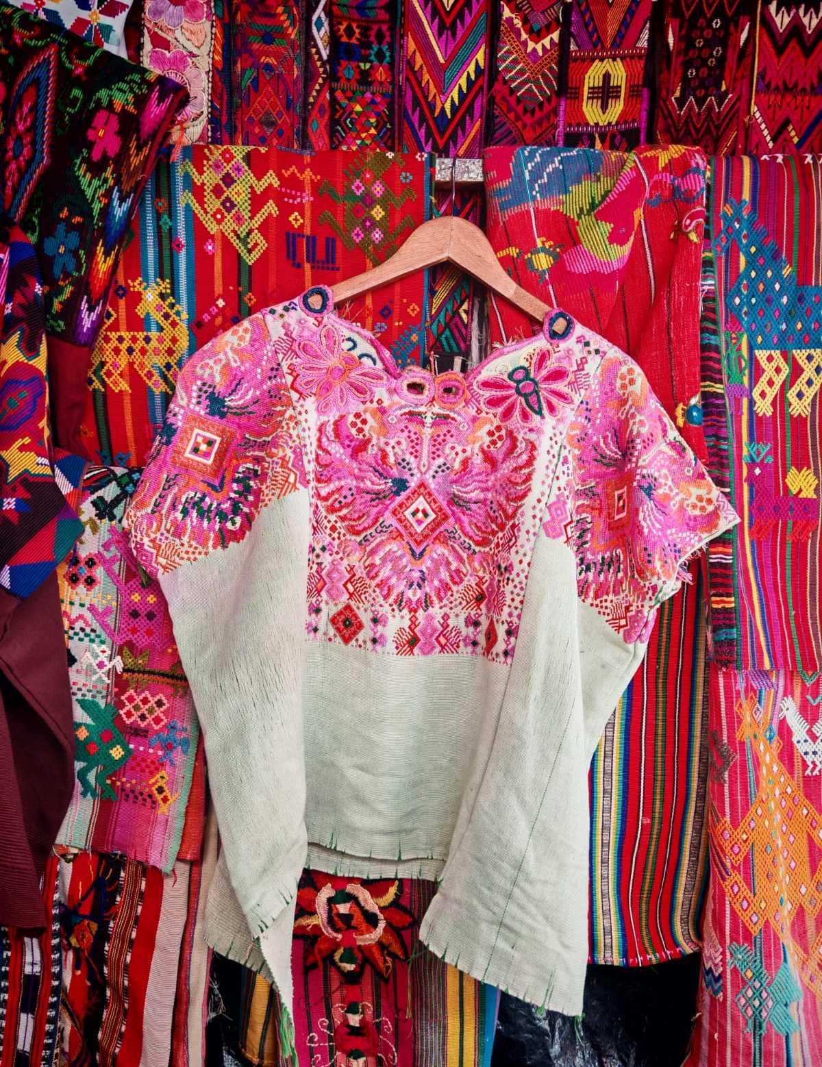 Pink Rising Phoenix Chichicastenango Huipil #6-327