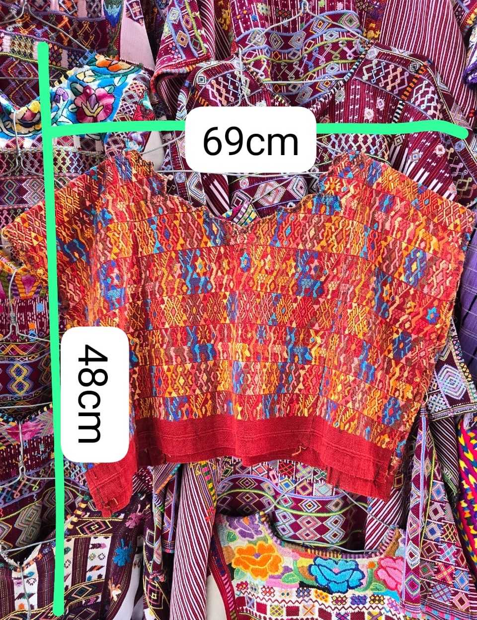 Red and Orange Coban Huipil #6-388