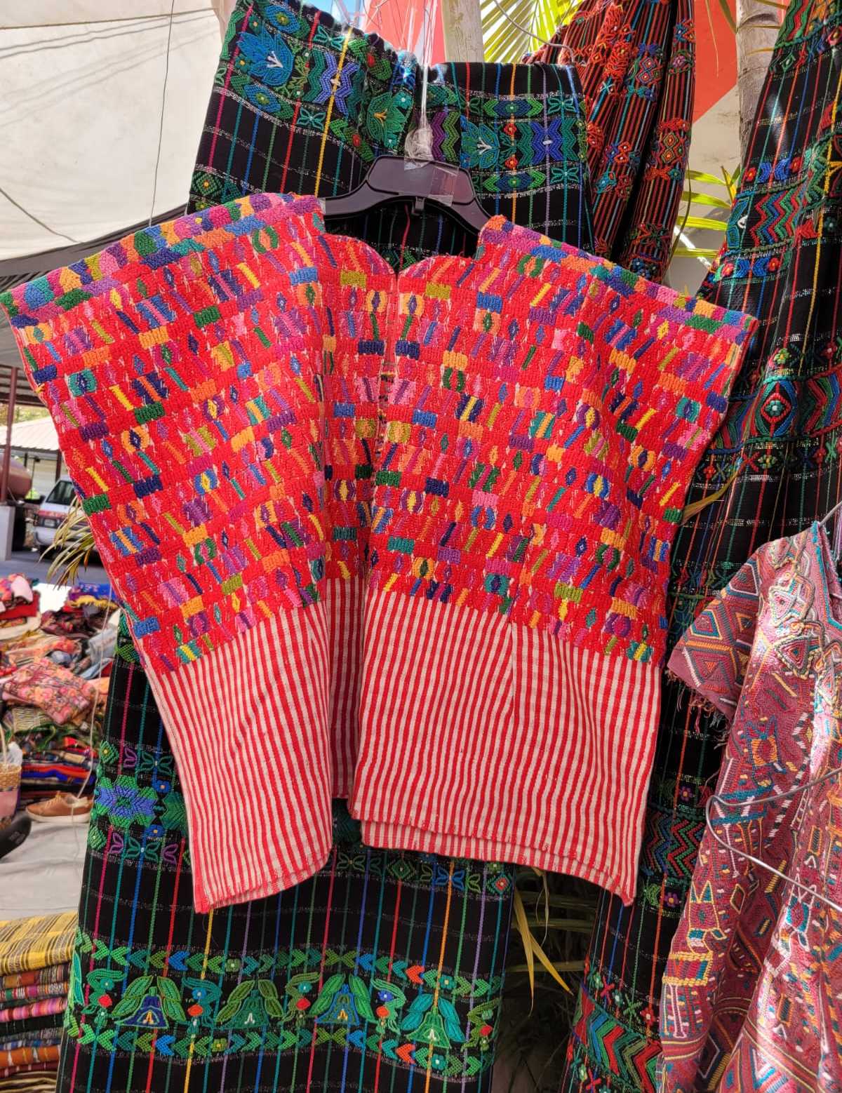 Bright red Chile Verde huipil #3-51