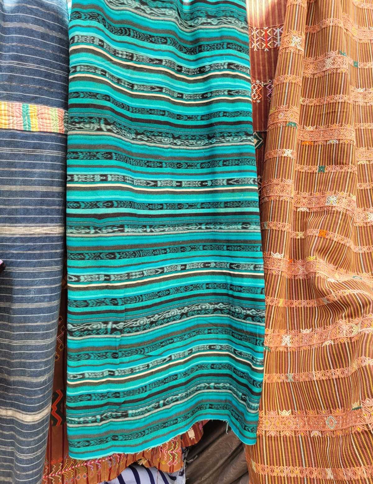 4 different green and blue handwoven cortes #2-104