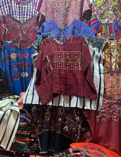 (reserved for April) Burgundy Colotenango huipil #2-129