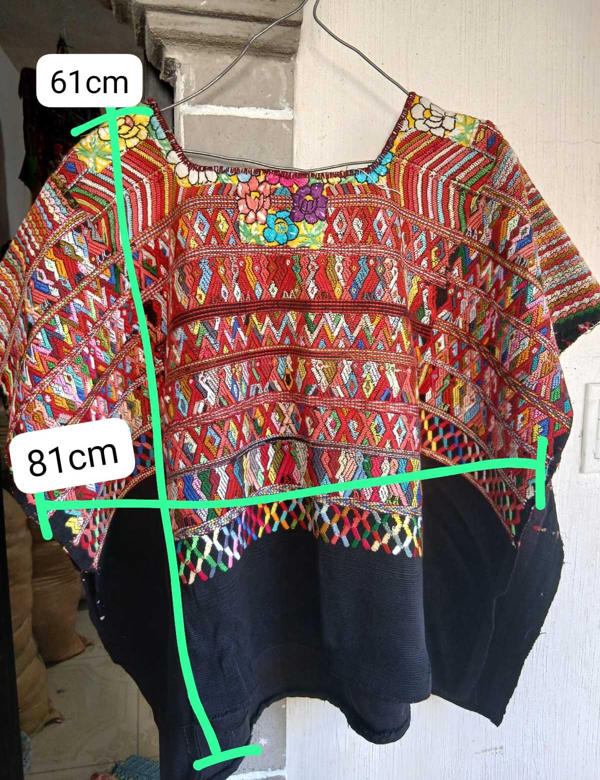 Red and black San Juan Cotzal huipil #2-30