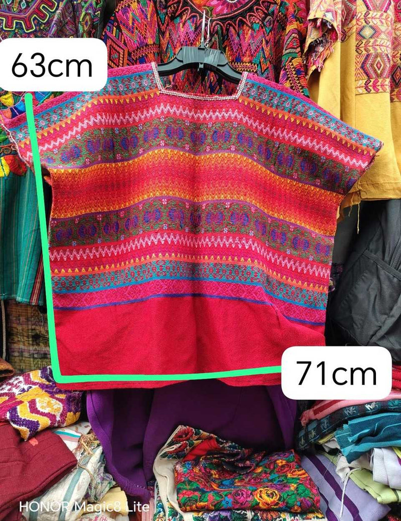 Bright red Comalapa huipil #4-252