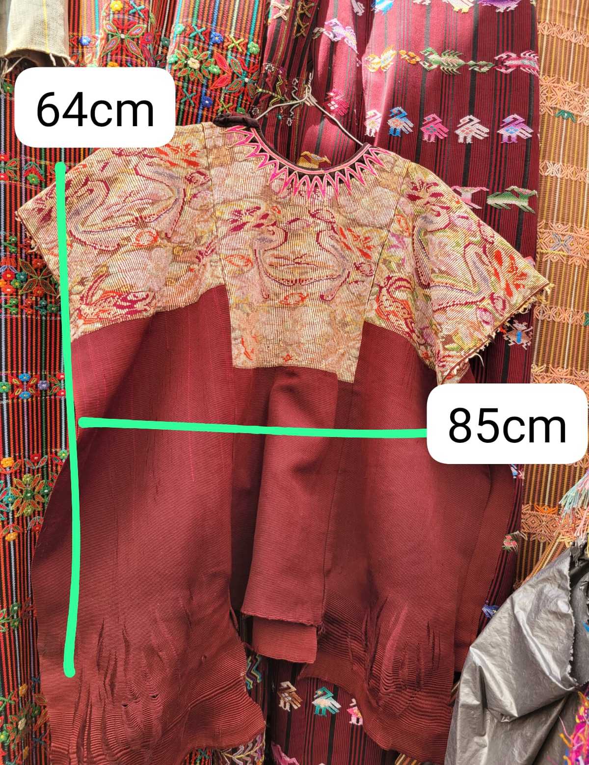 Terracotta and cream Chichicastenango huipil #3-11