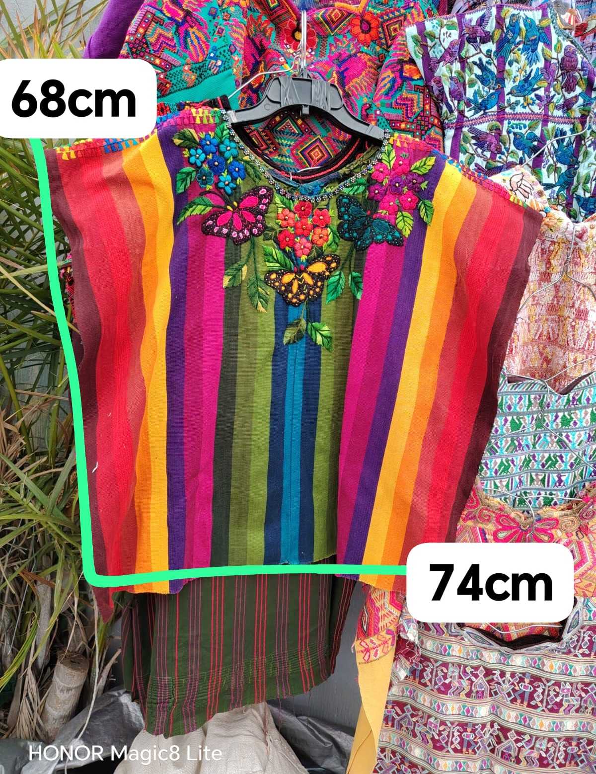 Colourful striped butterfly Santiago huipil #4-197