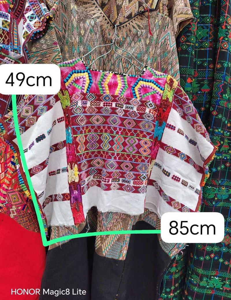 Ceremonial red on white Colotenango huipil #5-414