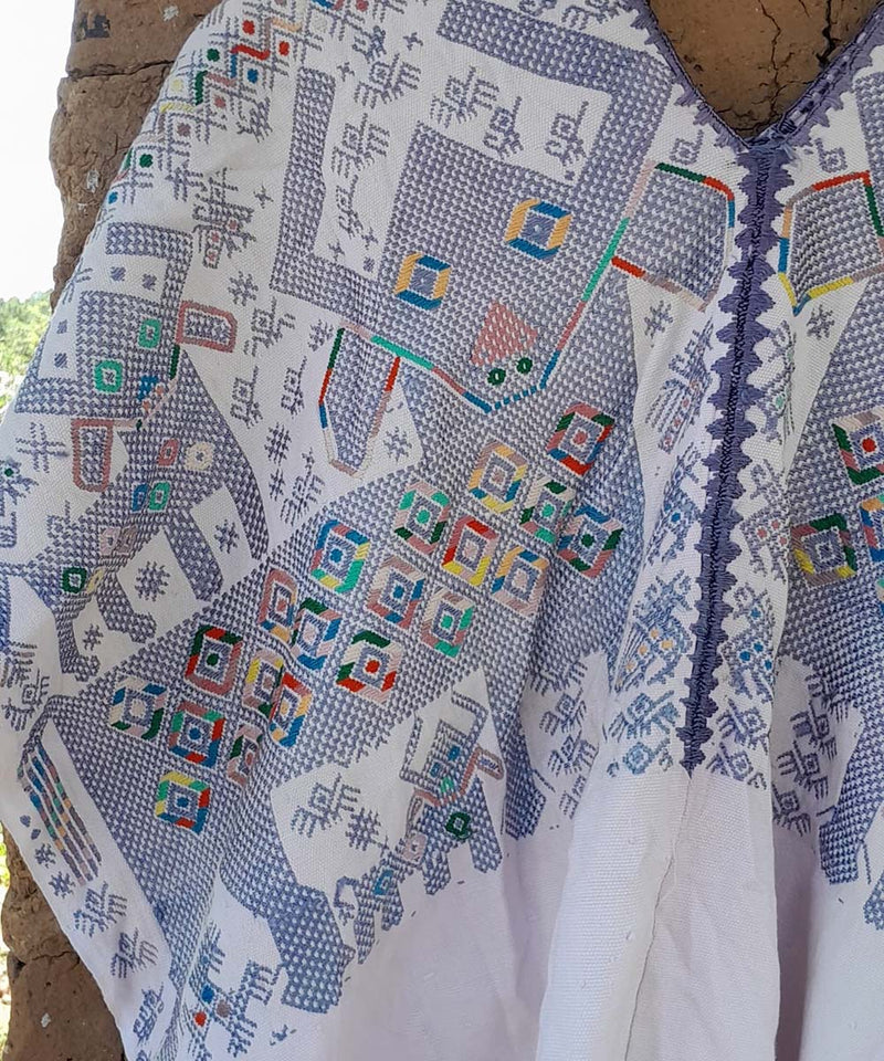 Vintage Guatemalan huipil with handwoven Mayan embroidery