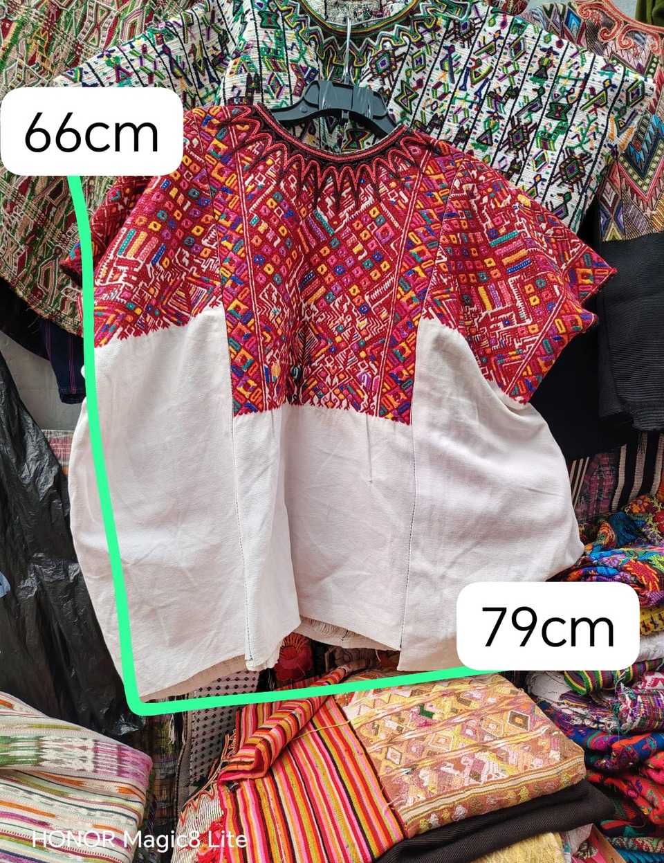 Red and white Chichicastenango huipil #4-305