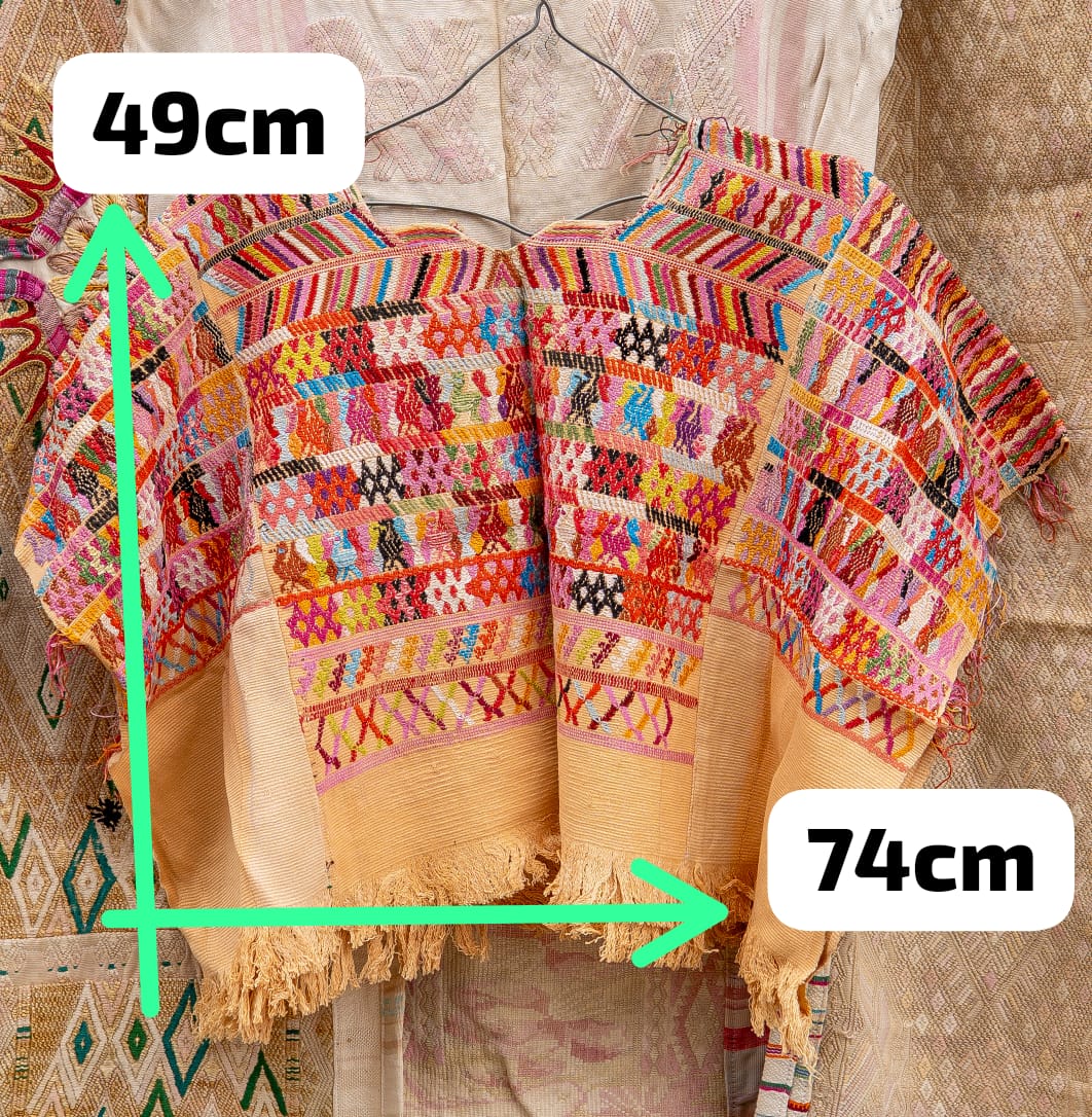 Colorful on primrose San Juan Cotzal huipil (reserved for Sarah)