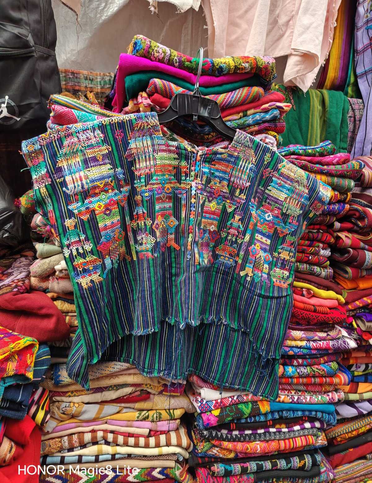 Green dancing men Nahuala huipil Nahuala huipil #4-29