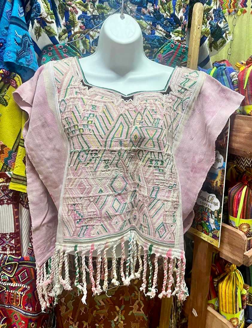Pale Pink and Green Nebaj Huipil #6-354