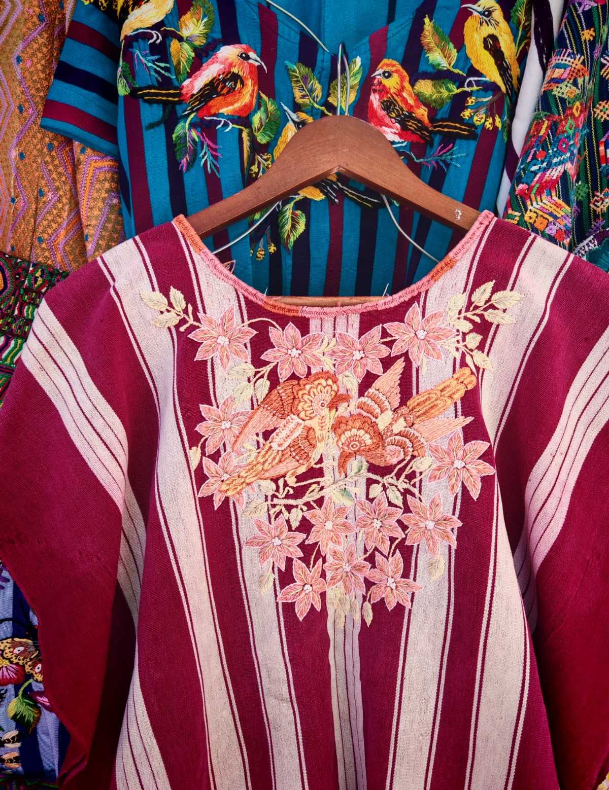 Red and pink Santiago huipil #2-17