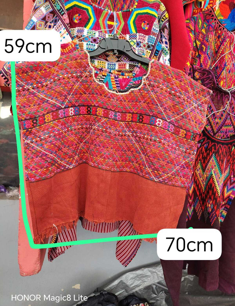 Orange Plaid San Lucas Huipil #6-231