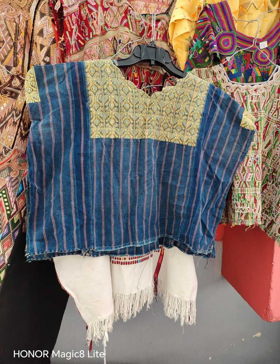 Indigo and gold Nahuala huipil #5-45