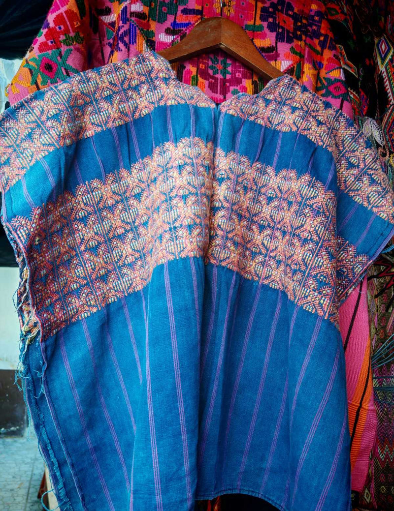 Indigo and Brown Nahuala Huipil #6-303