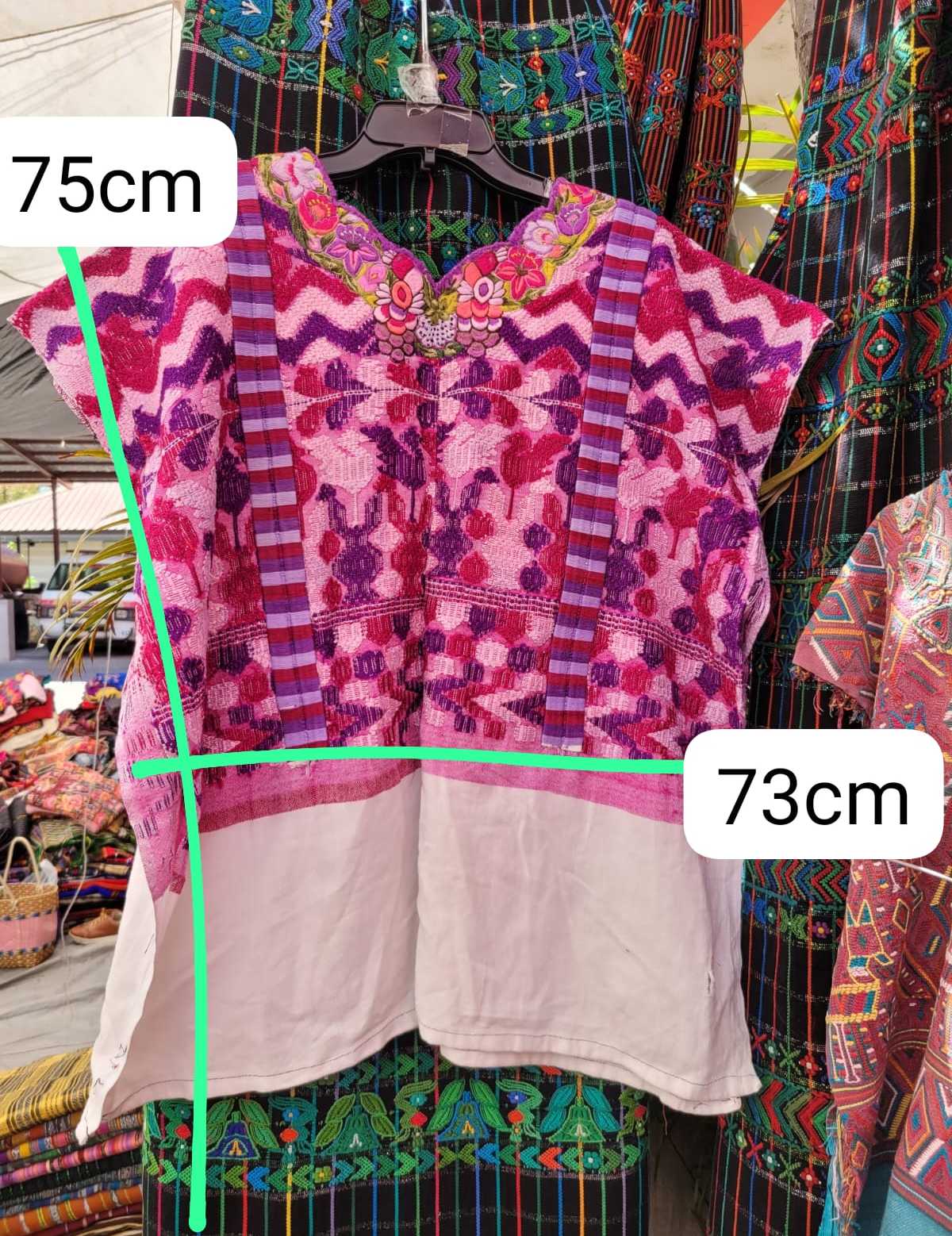 Berry and pink Xela huipil #3-53