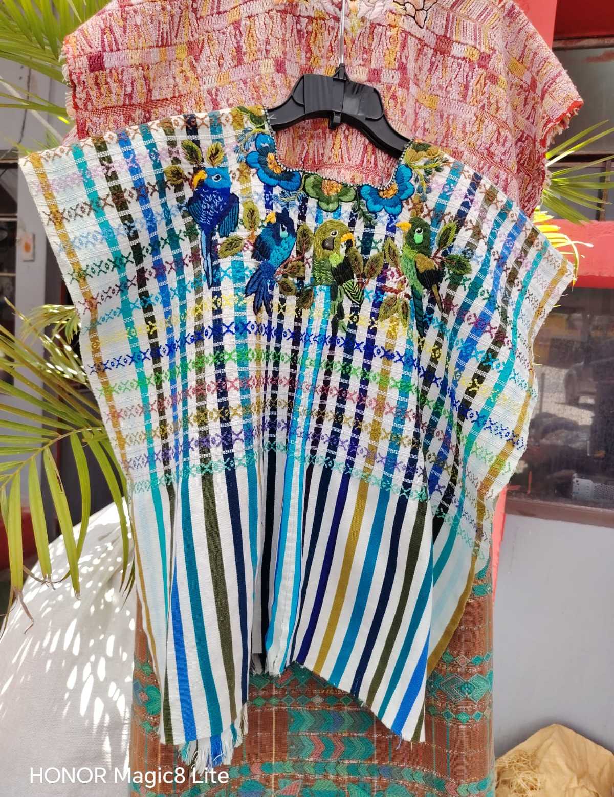 Colourful gingham Santiago huipil #5-216
