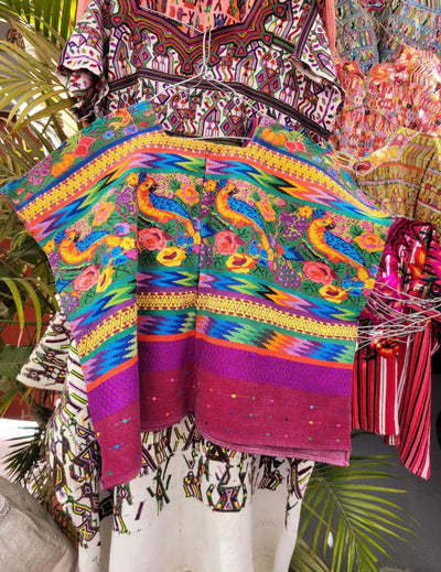 (Reserved for Elizabeth) Colourful on fuchsia Aguas Calientas huipil #3-72