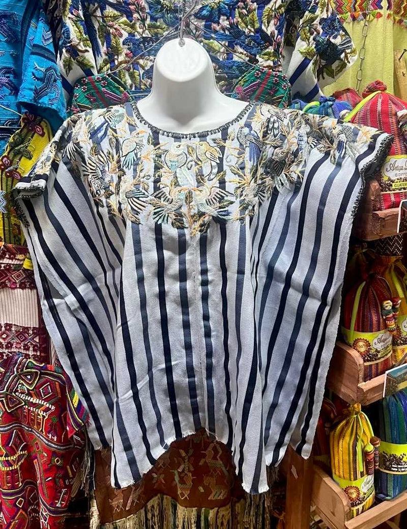 Blue Striped Santiago Huipil #6-349