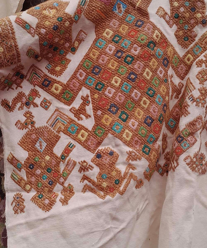Vintage Guatemalan huipil with handwoven Mayan embroidery