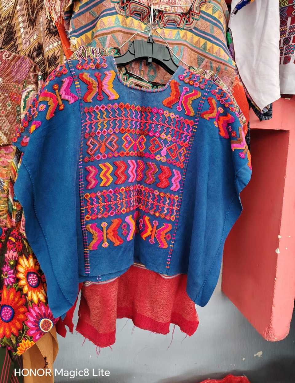 Blue and pink San Lucas Toliman huipil #5-168