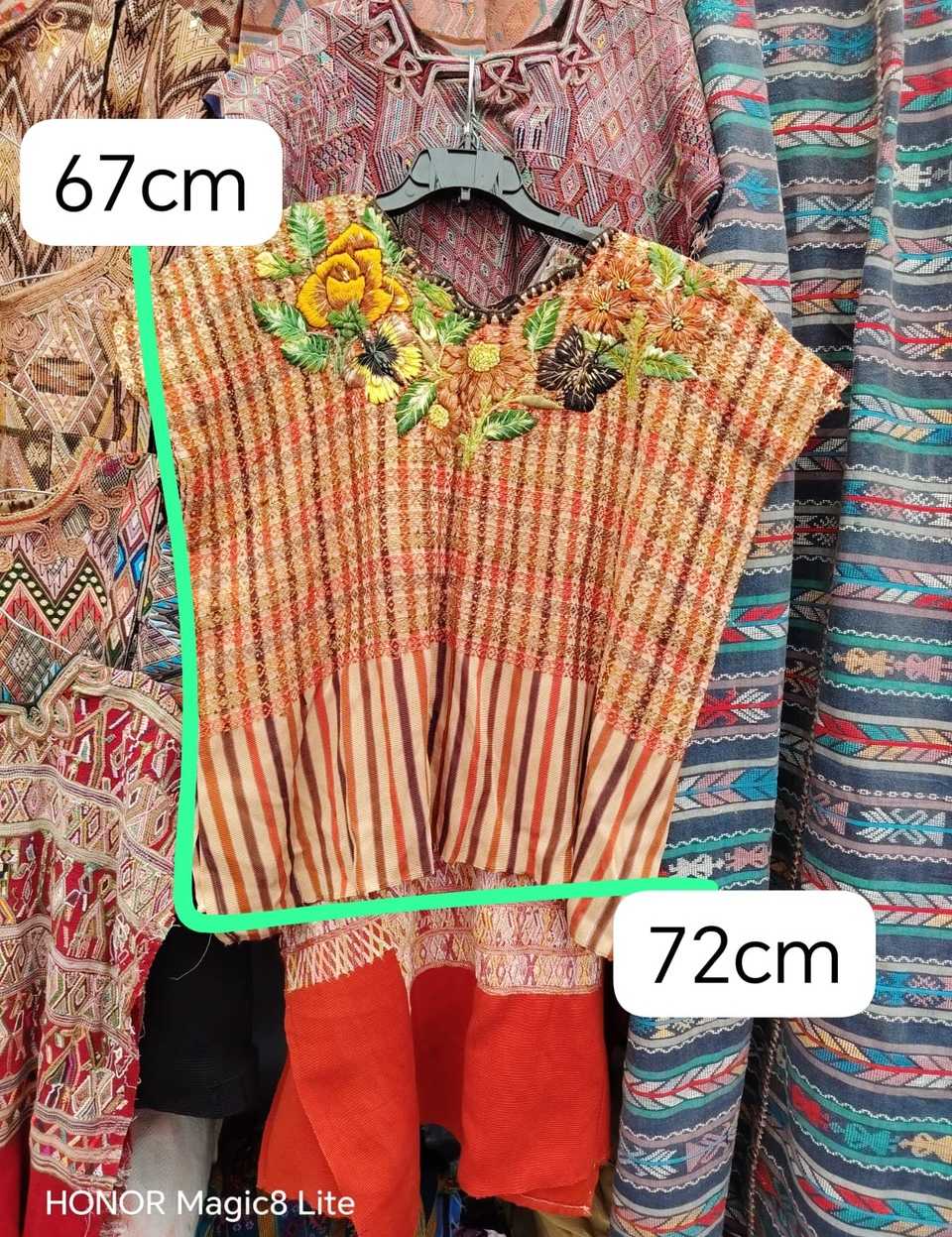 Orange gingham Santiago huipil #4-311