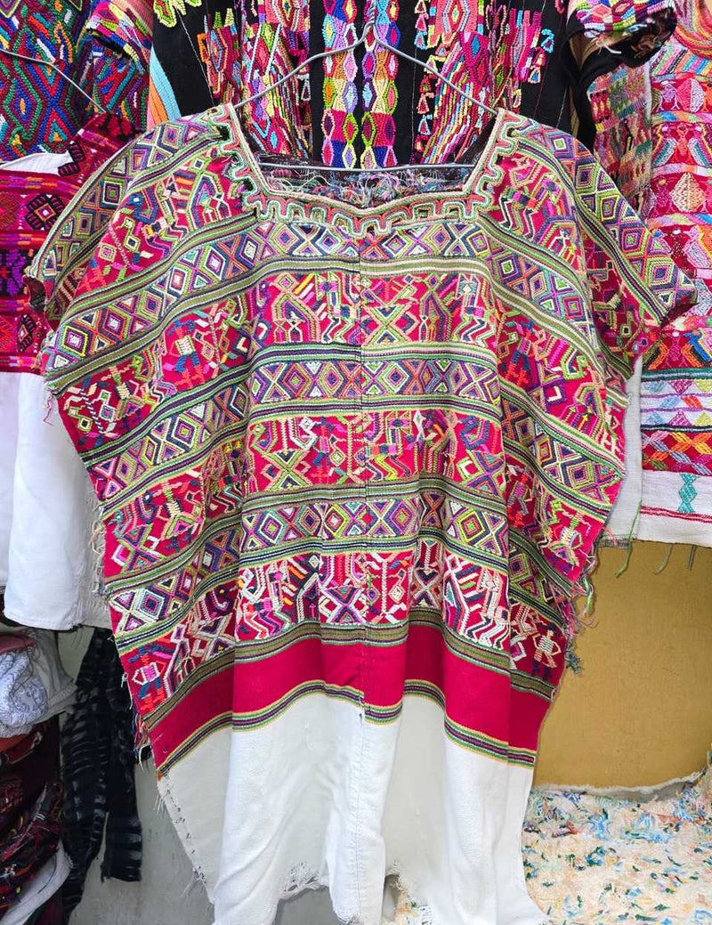 Red and green Nebaj huipil #5-91
