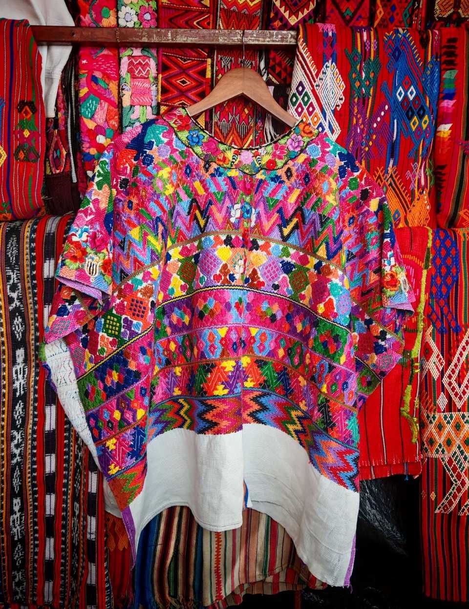 Colourful purple Sacatapequez huipil #6-90