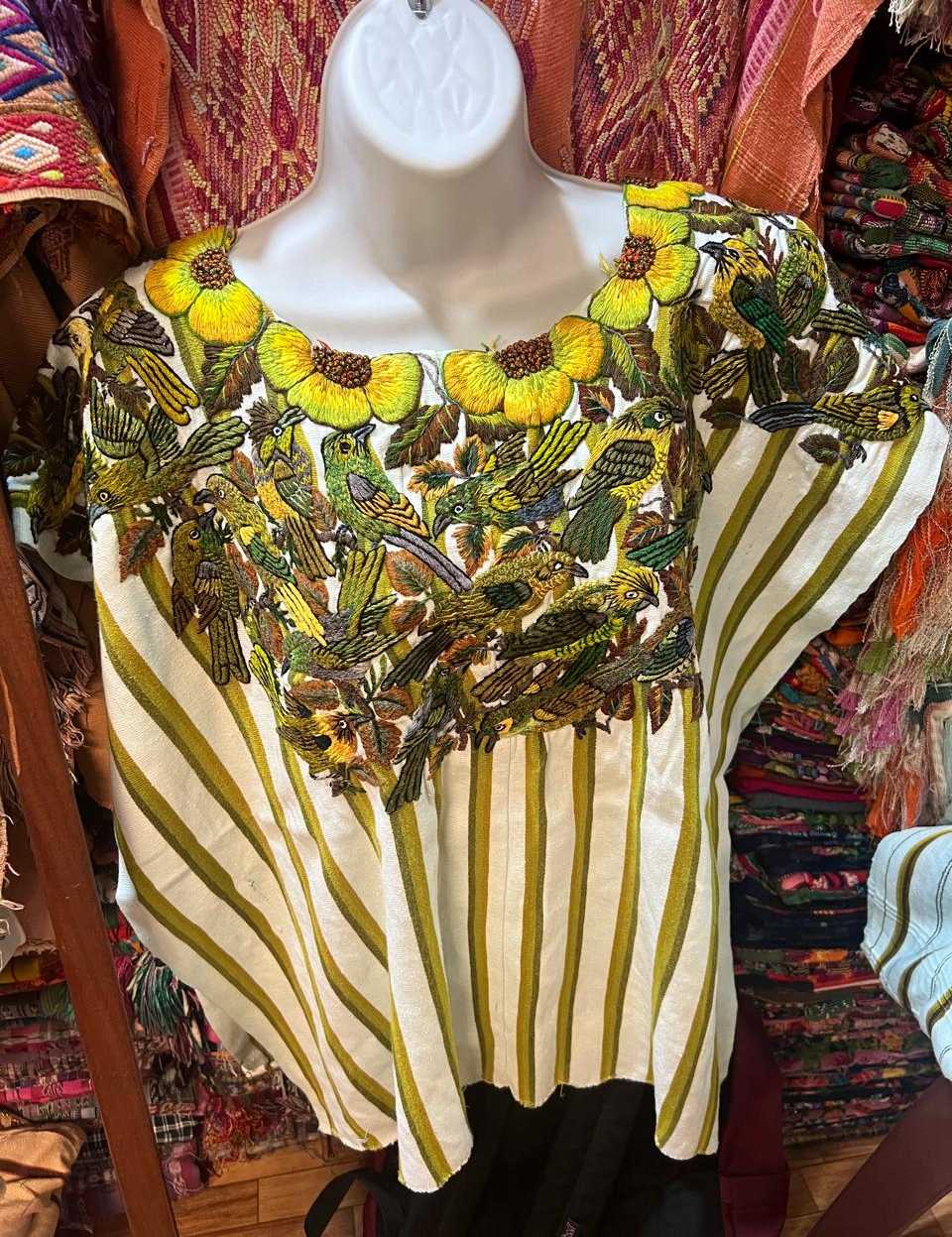 (Reserved for Melissa) Green and yellow Santiago huipil